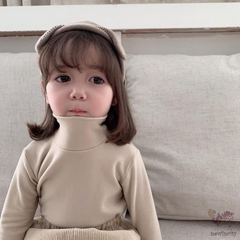 Áo Kiểu Hàn Quốc Cổ Cao Ấm Áp Thời Trang Mùa Đông Cho Bé Gái