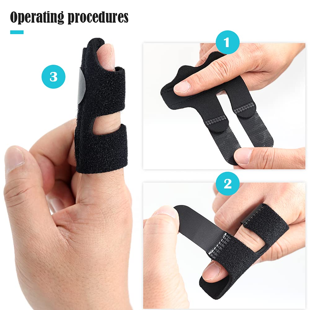 [Hàng mới về] Đai đeo chỉnh hình ngón tay màu đen thoáng khí có thể điều chỉnh