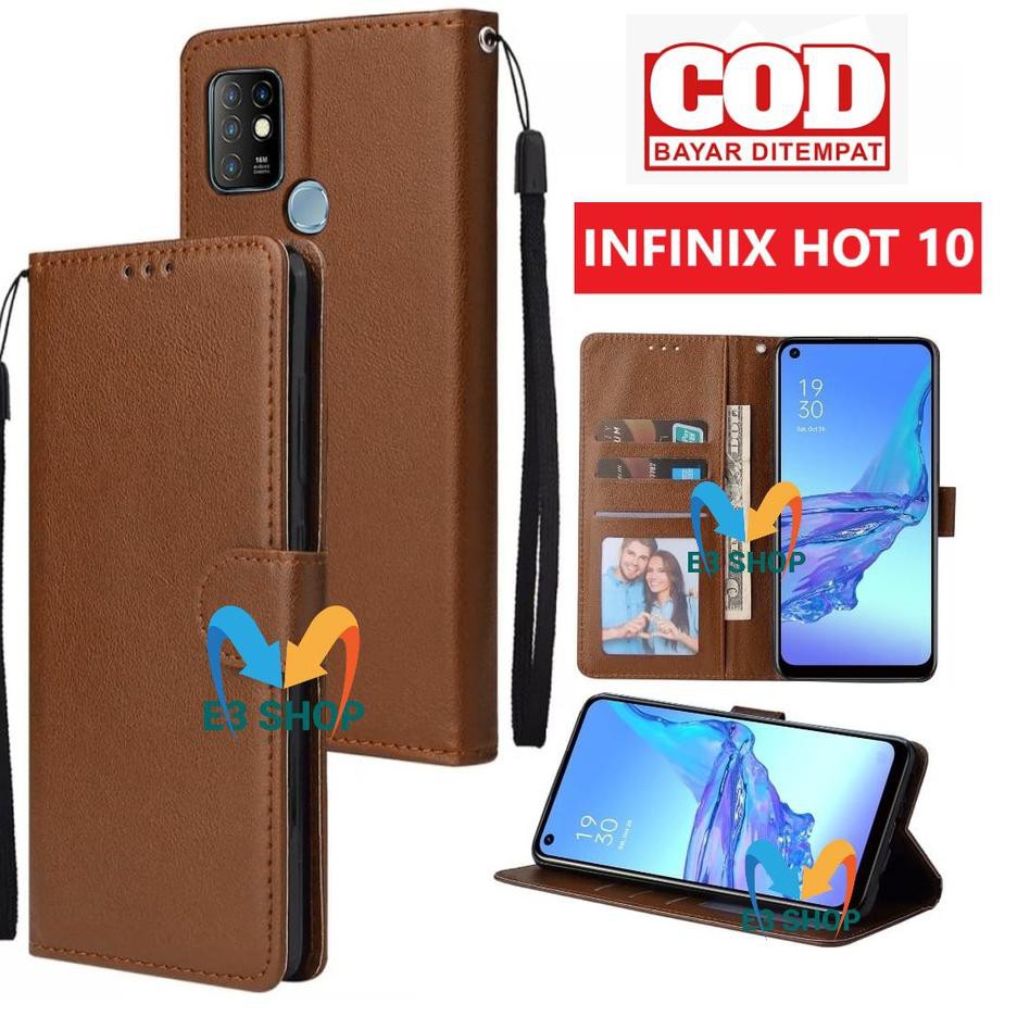 Bao Da Điện Thoại Nắp Lật Kèm Ngăn Đựng Thẻ Cho Infinix Hot 10 Mobile