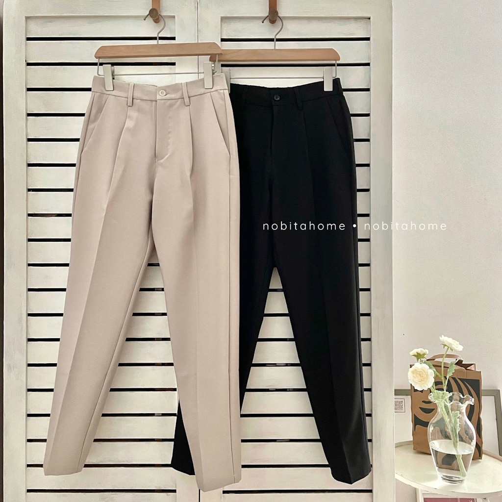 NOOBITA - Quần tây nam dáng rộng, nửa lưng chun _ form dài và 9 tấc _ 7319