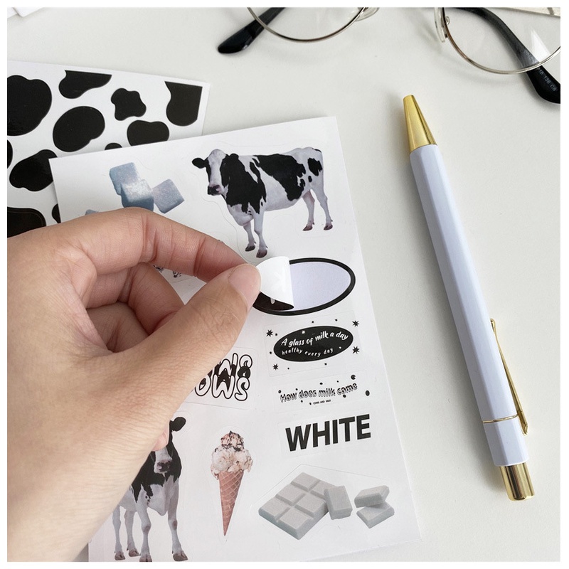 Sticker Dán Trang Trí Hình Đốm Bò Sữa Milk Cow