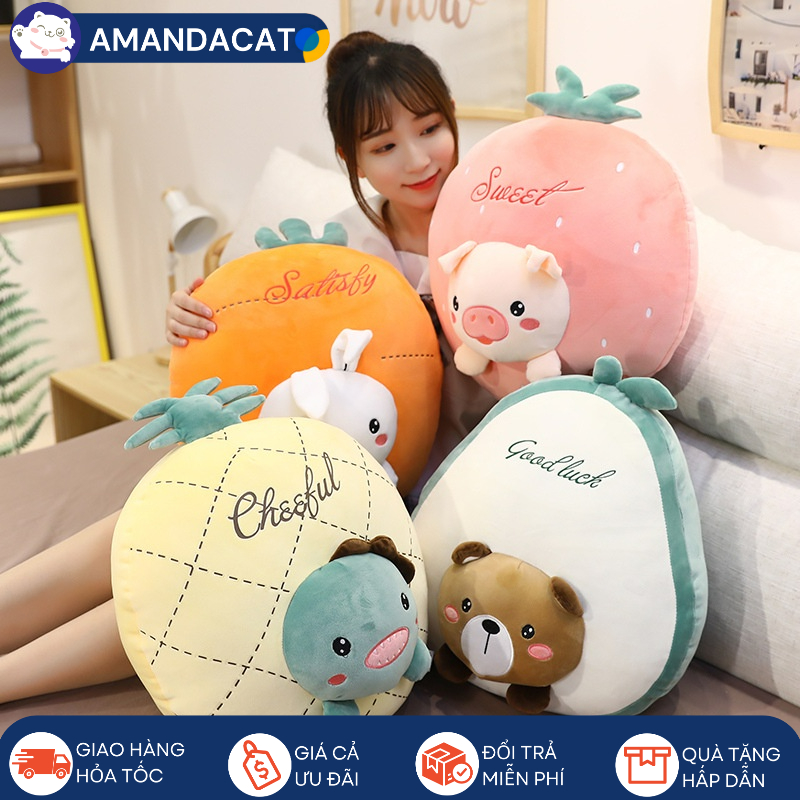 [Hàng Sẵn] Gối Chăn Văn Phòng Giữ Ấm Đáng Yêu, Chăn Gối 3in1