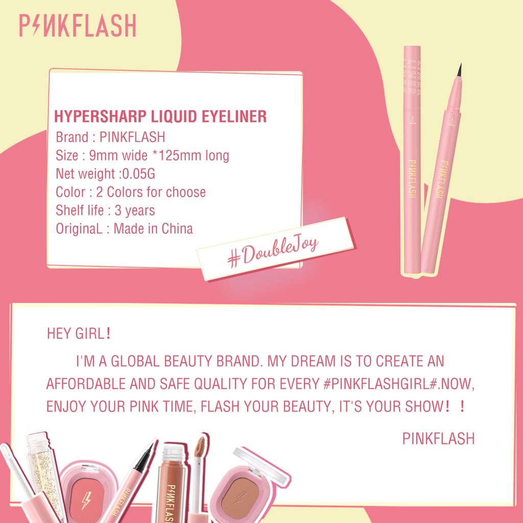 Pinkflash OhMyLine Eyeliner Làm đều màu Trang điểm mắt đen lâu trôi không thấm nước