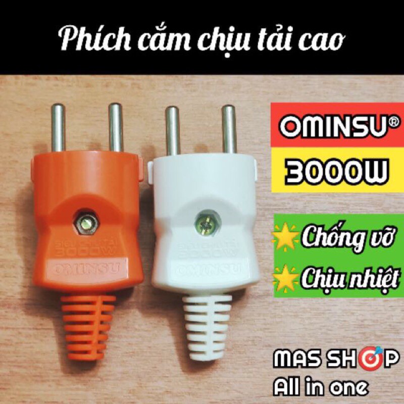 PHÍCH CẮM OMINSU SIÊU CHỊU TẢI 3000W CHỐNG CHÁY