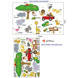Decal dán tường sở thú cho bé