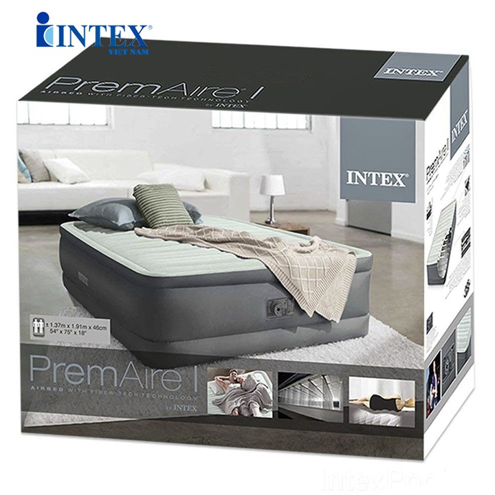 Giường hơi tự phồng công nghệ PremAire 1m37 Intex 64904
