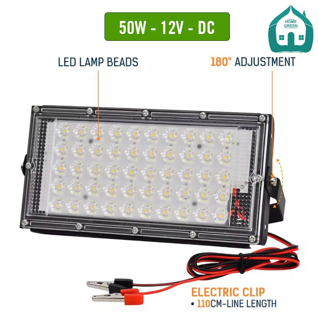 Đèn led pha 50W, 100W 12V loại tốt có keo tản nhiệt