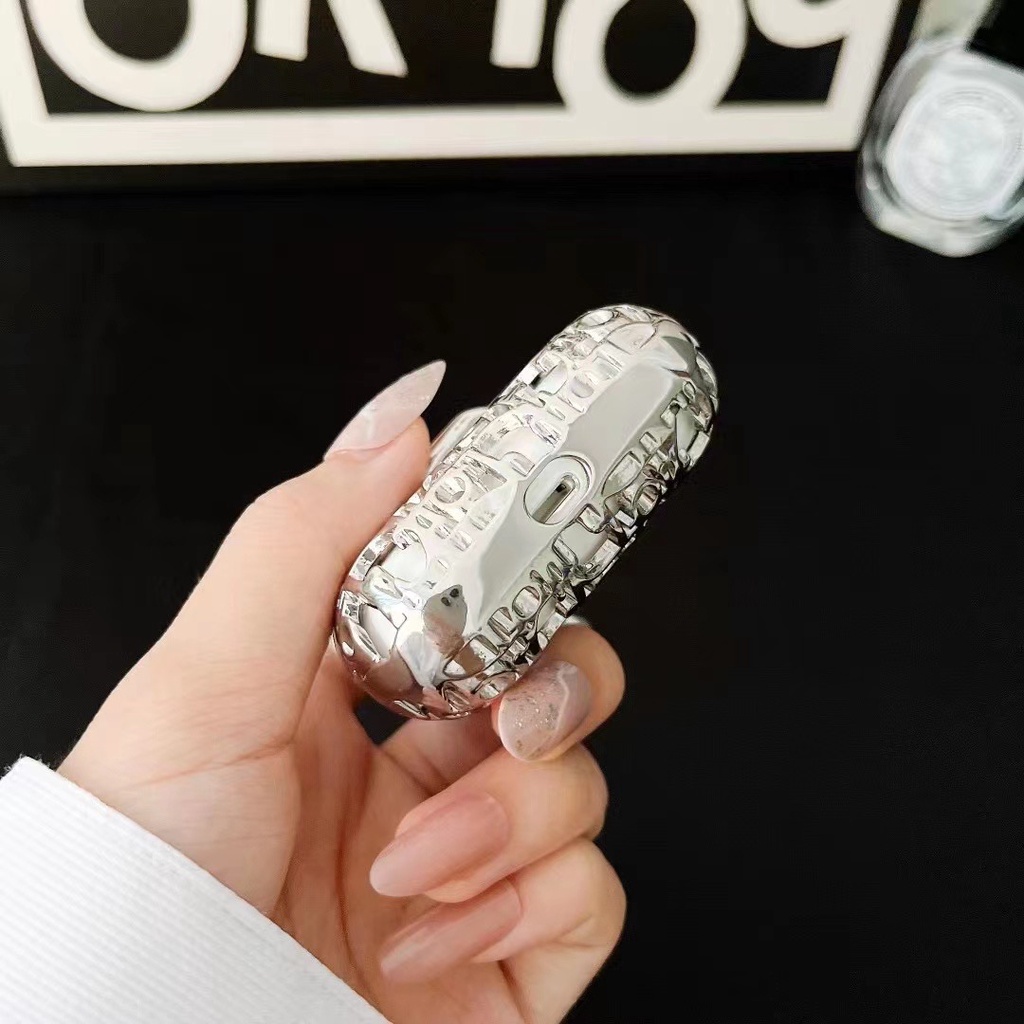 Vỏ Bảo Vệ Hộp Sạc Tai Nghe Không Dây AirPods Pro / 3 1 / 2 Bằng Kim Loại Kiểu Dáng Thời Trang