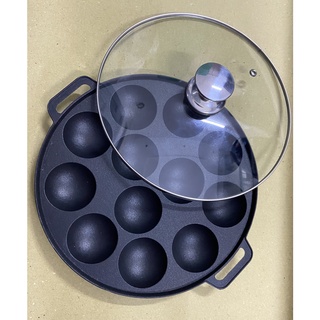 Khuôn Làm Bánh Khọt Gang Chống Dính Loại Dày Nắp Kiếng Sang Trọng