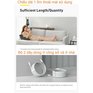 Bộ 2 cáp sạc nhanh cho iphone Baseus Simple Wisdom (1.5m)