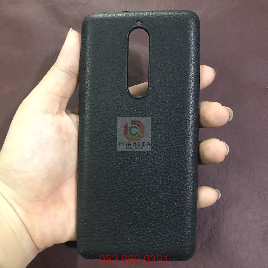 Ốp lưng Nokia 5.1 dẻo đen giả da siêu bền