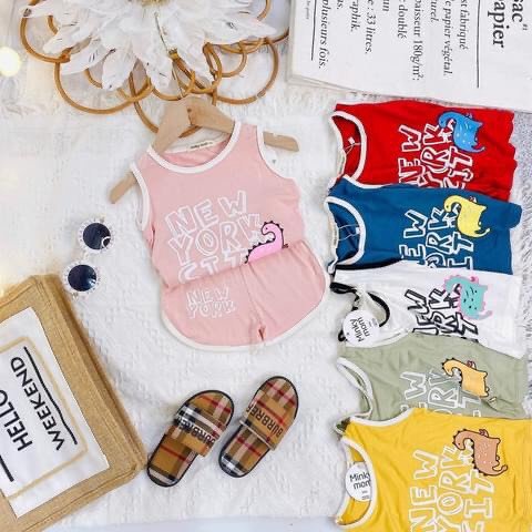 (HOT)Bộ Minky Mom Ba Lổ NEWYORKFREE SHIPThun Lạnh Cao Cấp Dể Thương Cho Bé Gái Bé Trai, Đủ Màu