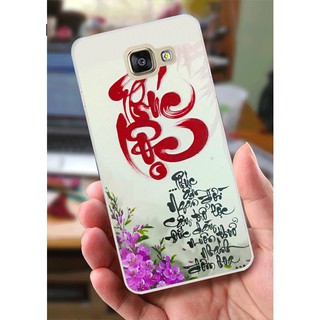 Ốp Lưng Samsung A7 (2017) (dẻo viền trắng trong) - Cha Mẹ, Thư Pháp, Phúc Lộc