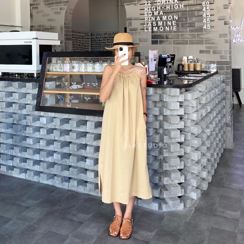 Nany dress - Váy/Đầm cổ yếm dáng dài 24KSTUDIO
