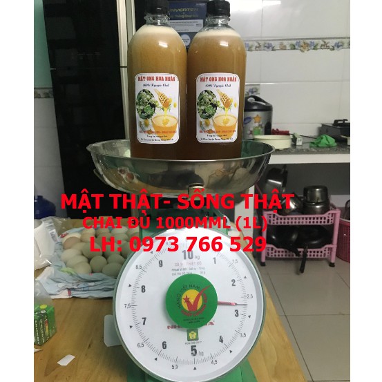 Mật ong hoa nhãn Sạch: 100% Nguyên Chất (Chai 1000ml)@mật ong nhãn