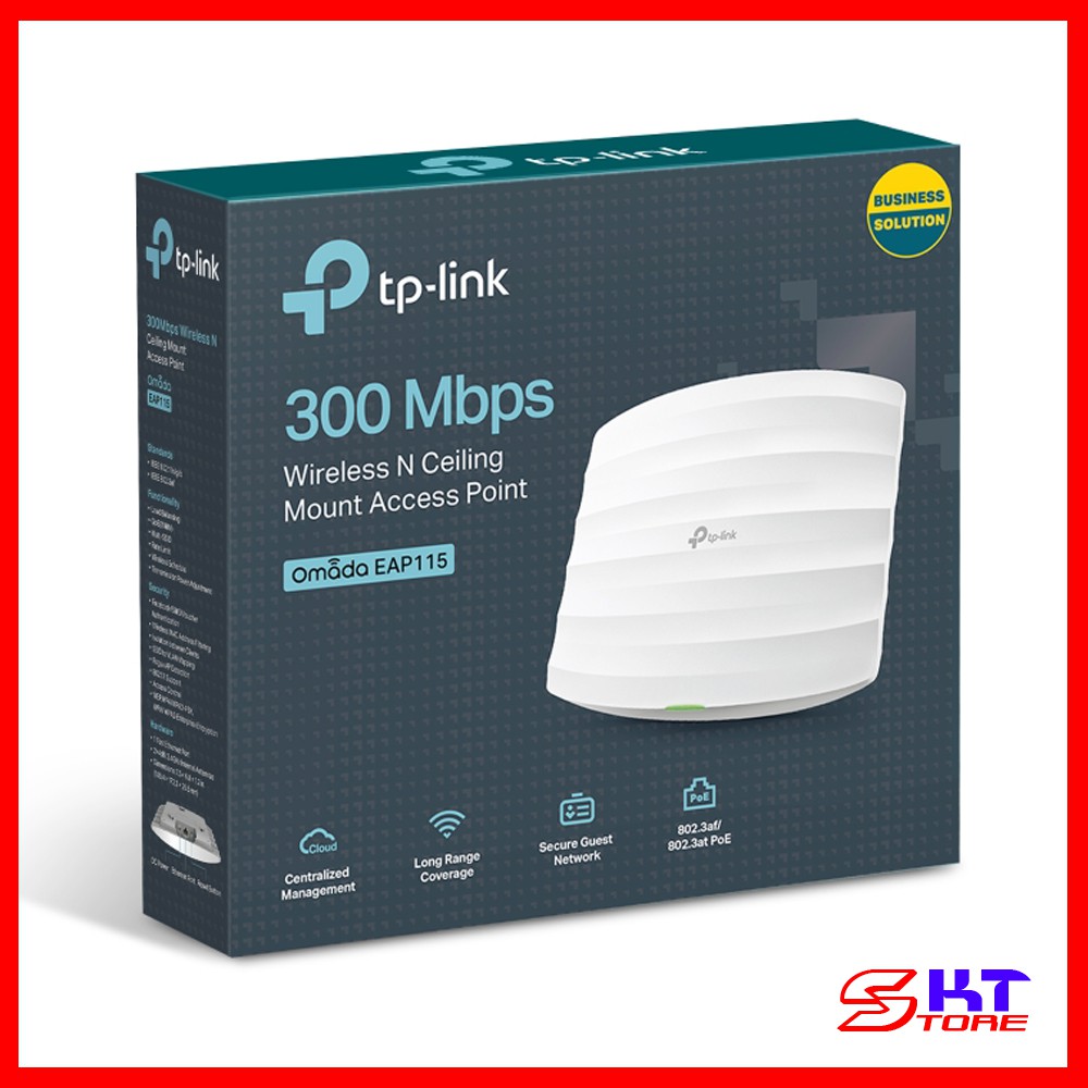 Bộ Phát Wifi Gắn Trần Tp-Link EAP115 Chuẩn N Tốc Độ 300Mbps - Hàng Chính Hãng