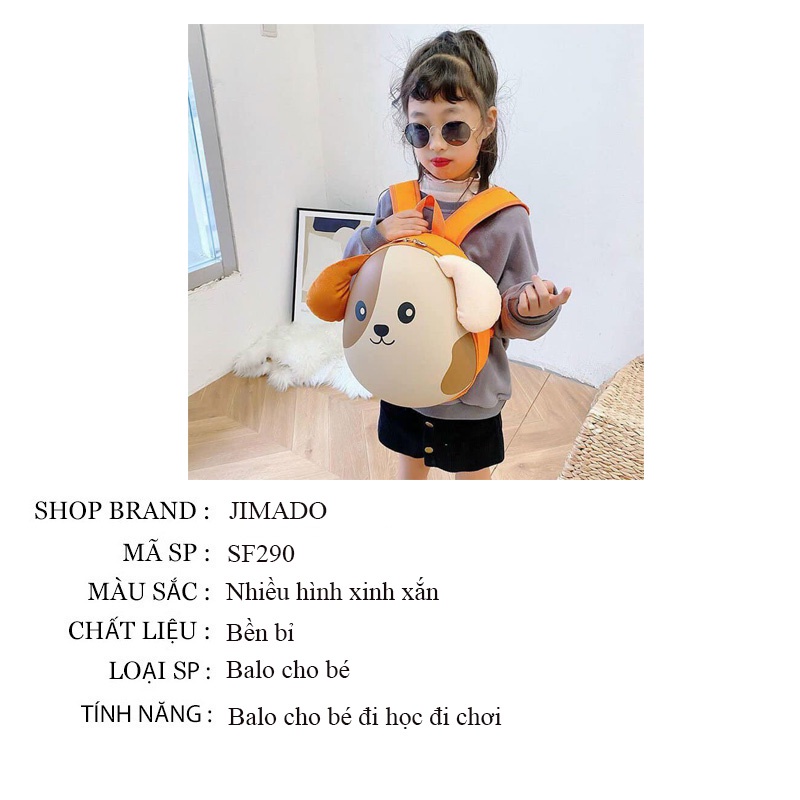 Balo đi học cho bé mẫu giáo cấp 1 chất liệu siêu nhẹ hình trứng dễ thương JIMADO SF290
