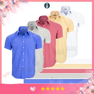 Áo sơ mi nam công sở cao cấp ngắn tay form rộng đẹp vải kate trơn mát VN16F