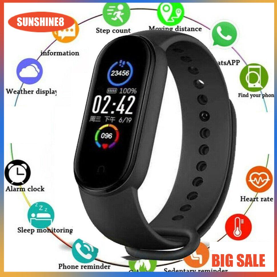【SUN】Đồng Hồ Thông Minh M5   Đồng Hồ Thể Thao, Đo Nhịp Tim, Đổi Hình Nền, Chống Nước IP 67
