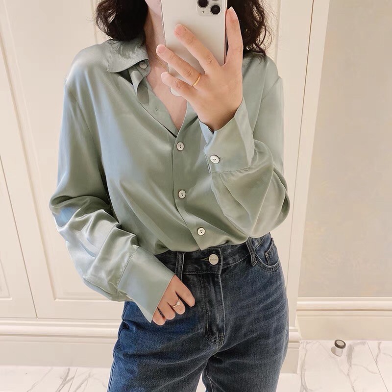 Áo sơ mi lụa ít nhăn mềm mượt phom cơ bản Linari A3