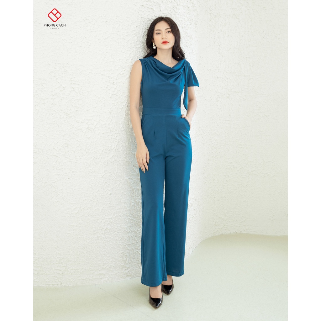 Jumpsuit dài cổ đỗ nơ vai SJ1156 - Phong Cách SAIGON