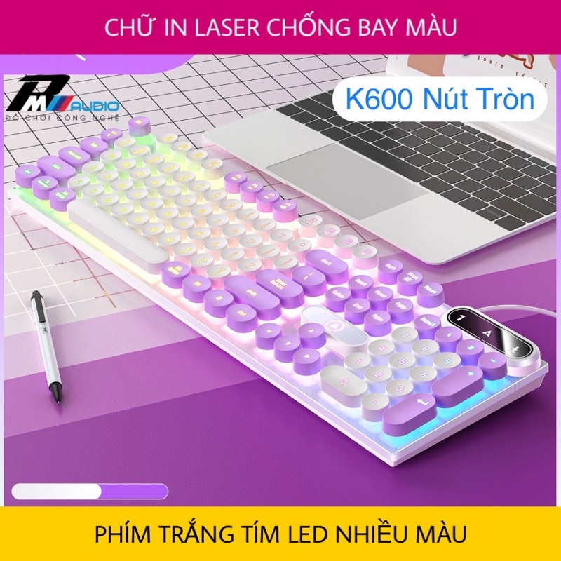 Bàn Phím Giả Cơ K600 Nút Tròn Led Xuyên Chữ Chuột G5/G15 Dùng Cho Máy Tính Laptop Chuyên Game Làm Việc Văn Phòng Giá  Rẻ