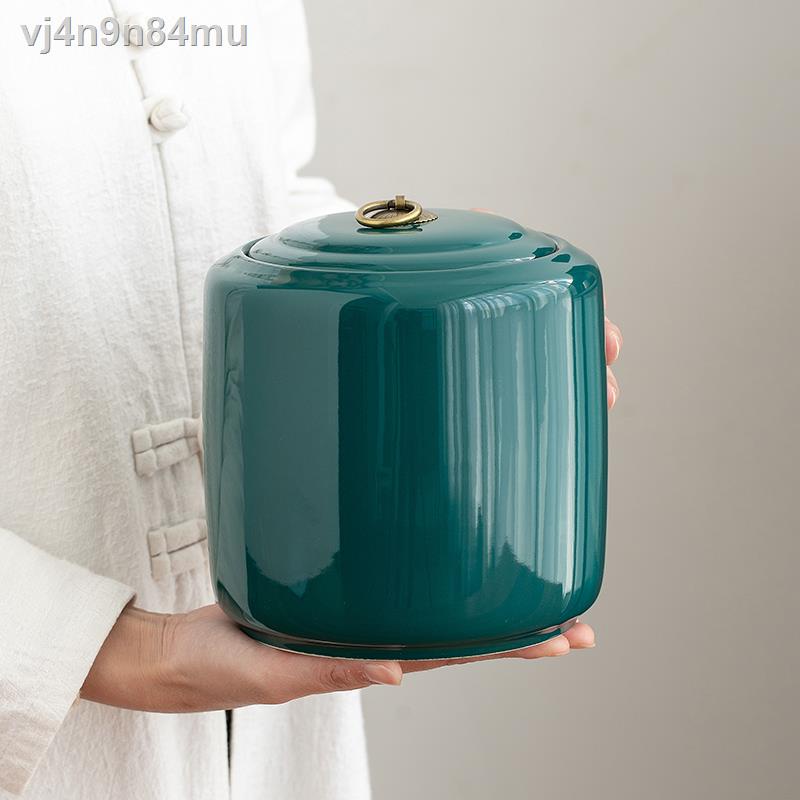∏△Hộp đựng trà gốm sứ, hộp đựng quà lớn, hộp rỗng, hũ kín hơi, hũ kín hơi Pu er gia dụng, hộp đựng trà ch