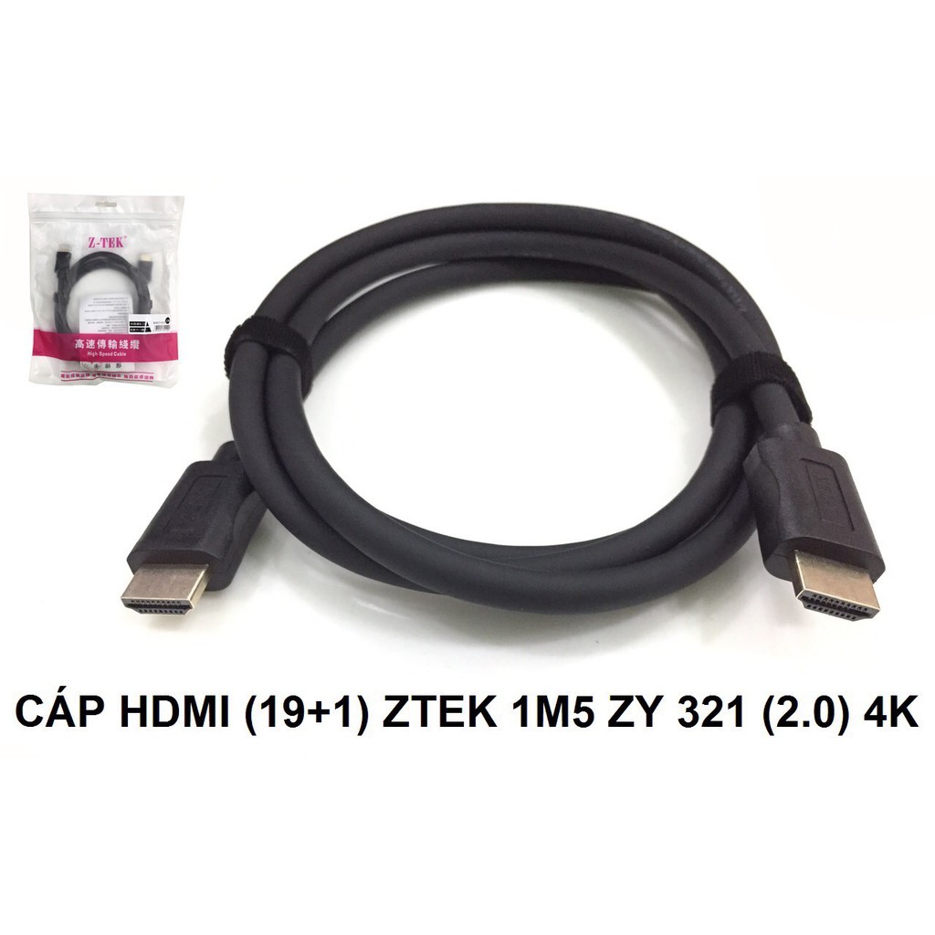 Cáp HDMI (19+1) Ztek 1.5m ZY 321 (2.0) 4k