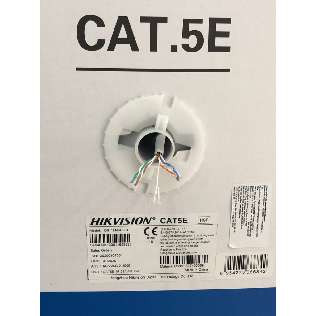 Cuộn Dây Mạng CAT5E Hikvision 305m Dây Đồng Nguyên Chất 99%-Thương hiệu số 1 HIKVISION,CAT5 , CAT6