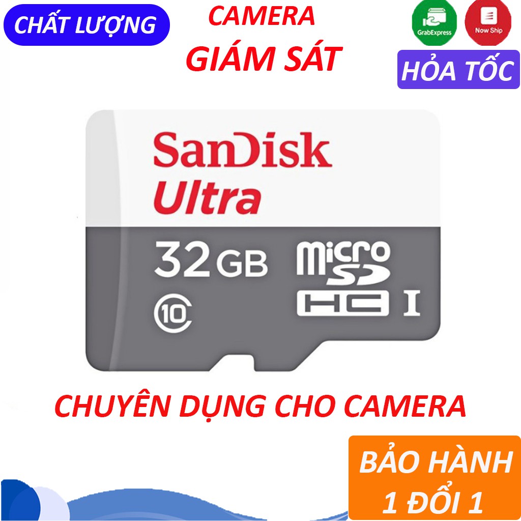 Thẻ nhớ microSD Sandisk Ultra 32GB upto 80MB/s - Thẻ Sandisk chuyên dụng cho Camera | BH 5 Năm
