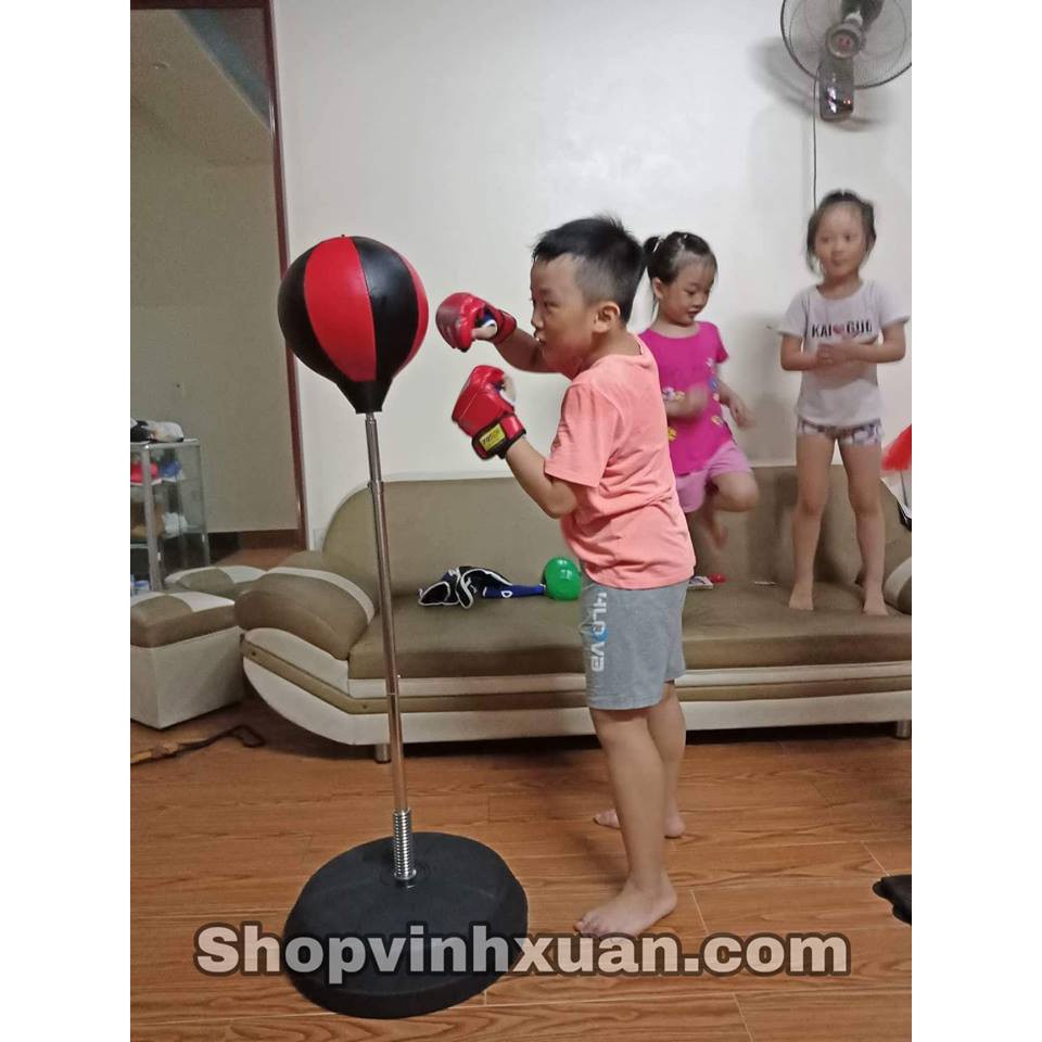 BÓNG ĐẤM TẬP PHẢN XẠ LẮC LƯ CAO CẤP TẶNG GĂNG BOXING + BƠM HƠI + KIM BƠM, BẢO HÀNH BÓNG PHẢN XẠ 6 THÁNG