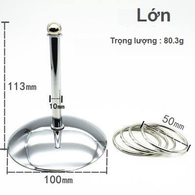 Đồ chơi vẹt ném vòng cột inox