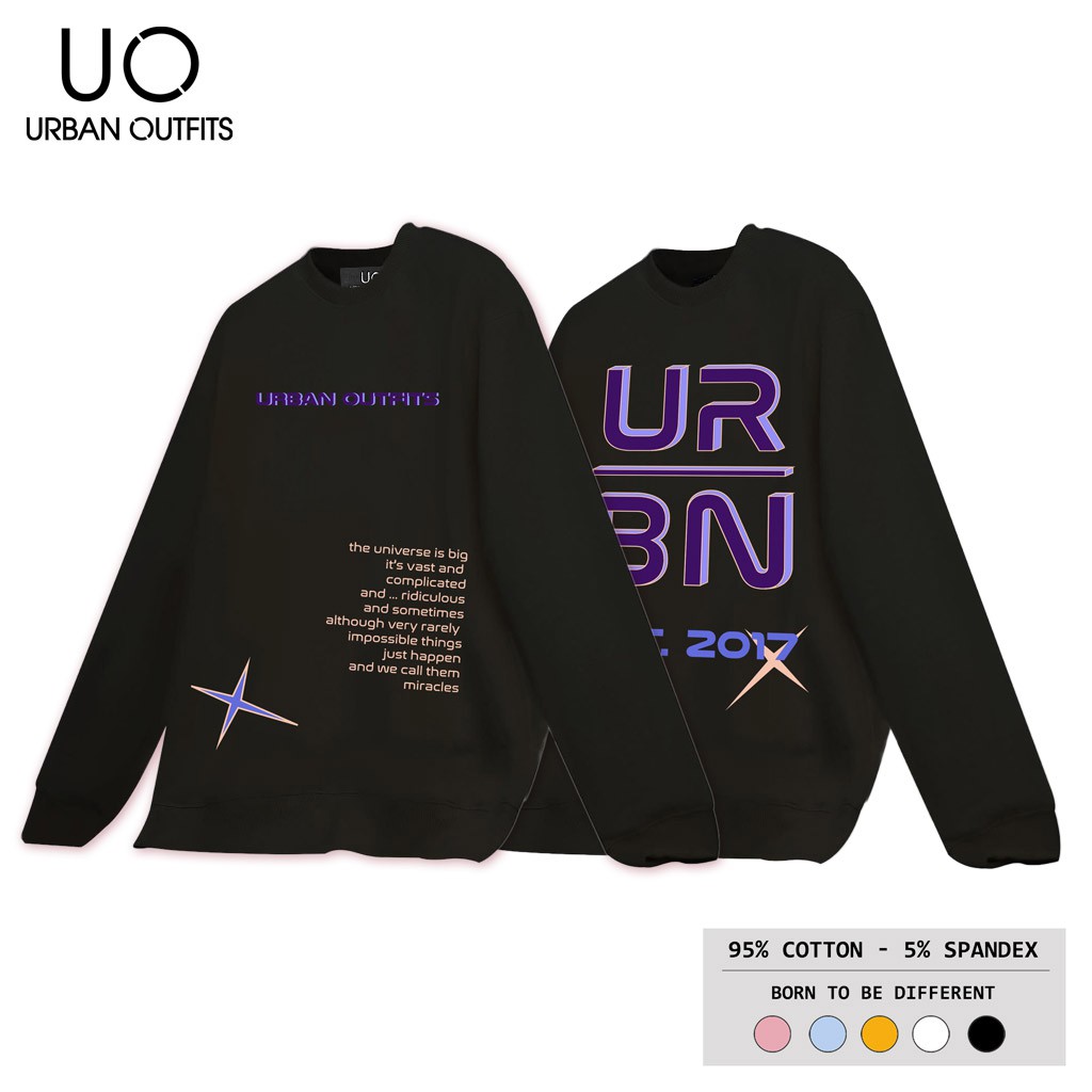 Áo Sweater Form Rộng Nam Nữ URBAN OUTFITS In URBN EST2017 SWO39 Thun Cotton Nỉ 4 Chiều Local Brand | BigBuy360 - bigbuy360.vn