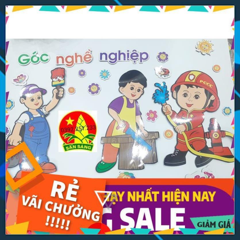 [BÁN CHẠY]  Tranh góc mầm non 9 chủ đề góc xây dựng góc nghề nghiệp nội trợ... [Xốp đẹp + Tặng Keo]