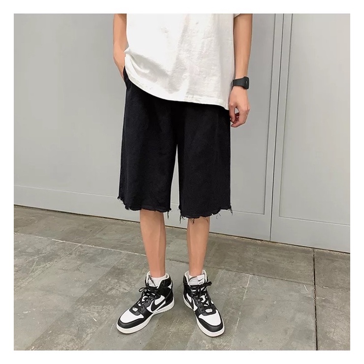 QUẦN SHORT KAKI ỐNG RỘNG NAM NỮ T-A-N Style hàn quốc-QSKT1-dể phối đồ màu đen ảnh thật