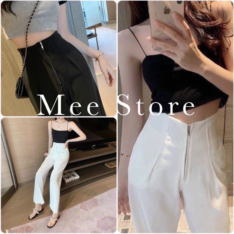 Quần Ống Rộng🌸 Quần Cullotes dáng rộng lưng cao Khóa Trước Không Cúc, Dáng Công Sở So Hot