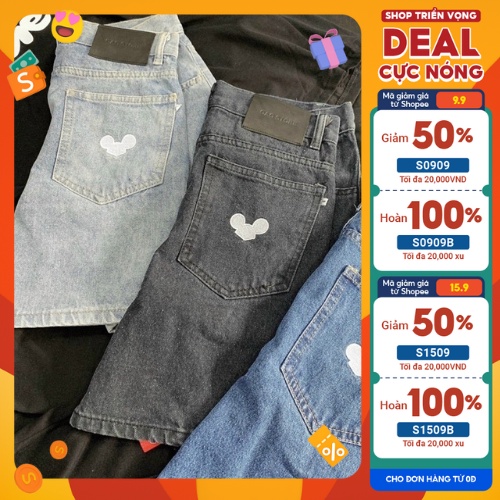 Quần Short Jeans, quần ngố bò Nam ống rộng