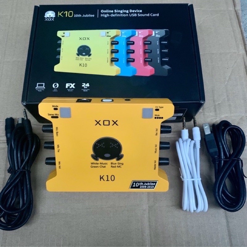 Combo thu âm livestream BM900-SOUND CARD XOX K10 bản mới nhất kèm chân+lọc+dây 3 livest