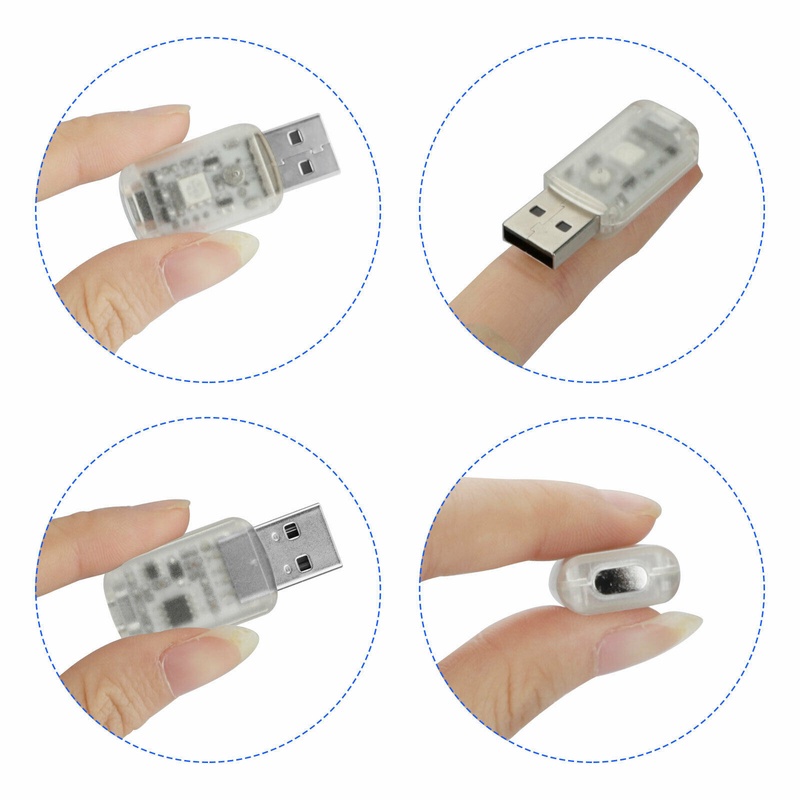 Đèn LED USB Mini Nhiều Màu Điều Khiển Bằng Âm Thanh Trang Trí Nội Thất Xe Hơi