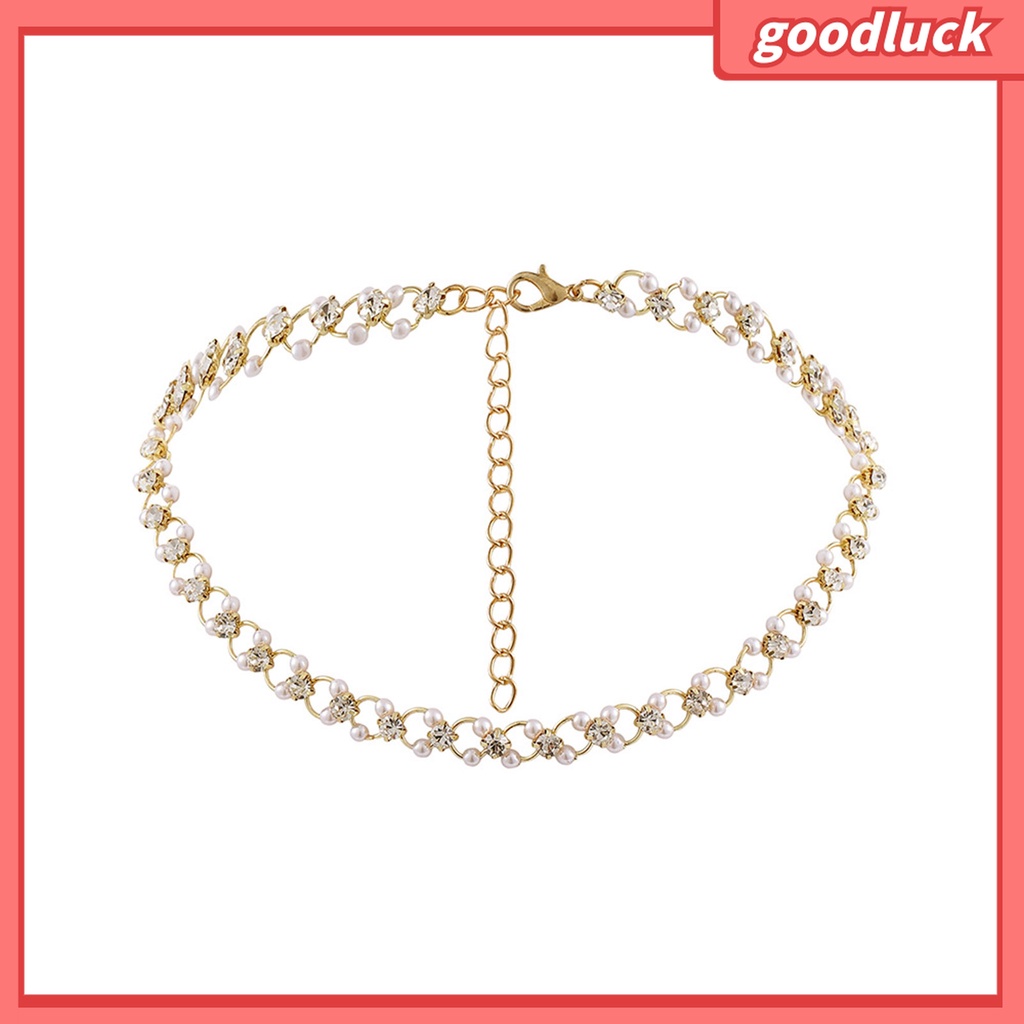 Fairystore| Bộ Trang Sức Vòng Tay/Vòng Cổ/Vòng Tay Đính Đá Zircon Ngọc Trai Giả Lấp Lánh Cho Nữ