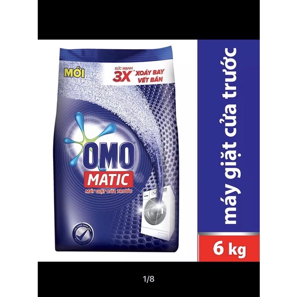 Bột Giặt OMO Matic Cho Máy Giặt Cửa Trước 6Kg màu xanh