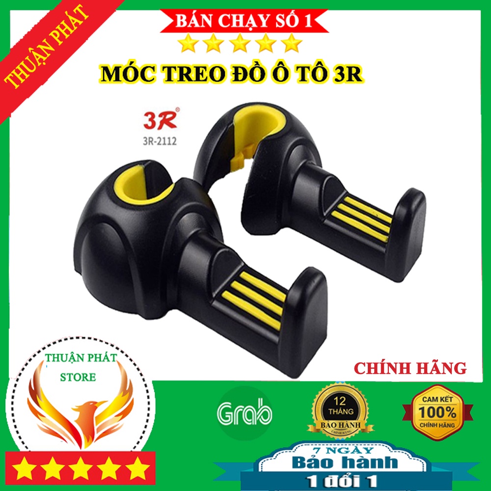 Bộ 2 móc treo đồ ô tô 3R ghế sau ô tô xe hơi chất liệu ABS siêu bền sang trọng