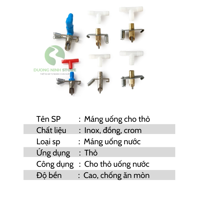 Van uống nước tự động Dương ninh cho thỏ - Inox - Đồng - Nhựa VT53