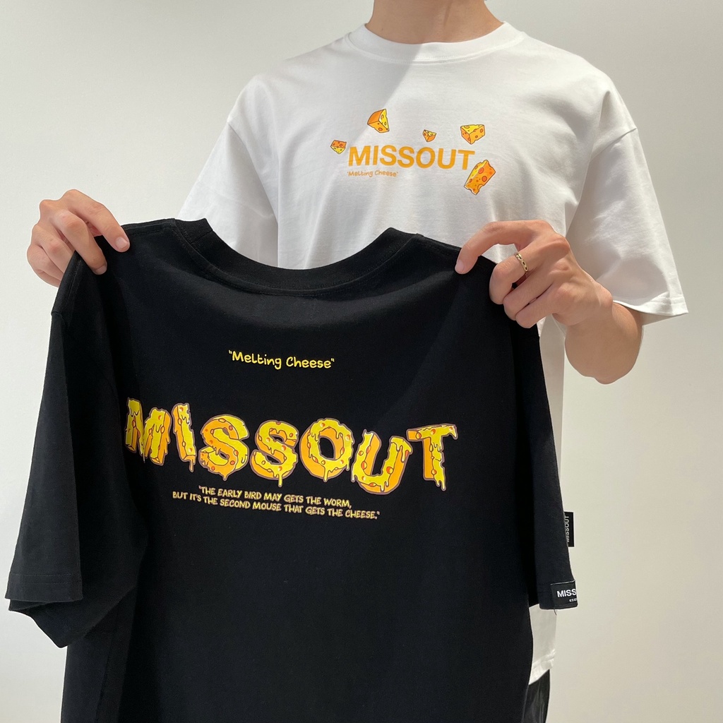 Áo thun tay lỡ  MissOut Cheese  phông Unisex nam nữ tee oversize form rộng pull Ulzzang Streetwear Hàn Quốc vải mềm