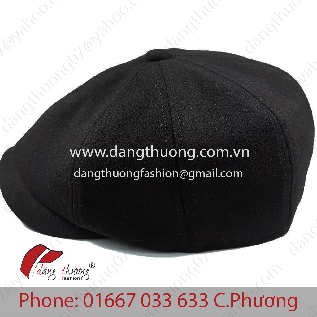 Mũ nón kết lưỡi trai nỉ dạ vintage newsboy ĐEN, XÁM, BÒ baker boy