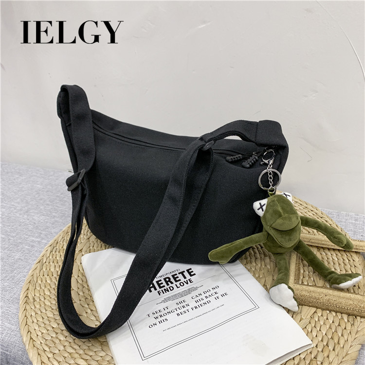 Túi vải canvas IELGY dạng vuông ngang thời trang phong cách Hàn Quốc cho nữ