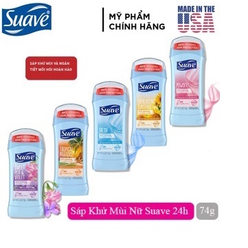 Lăn sáp khử mùi nữ Suave Sweet Pea & Violet Invisible Solid Antiperspirant Deodorant Stick 74g - Mỹ