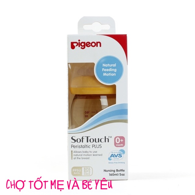 BÌNH SỮA CỔ RỘNG PIGEON 160 ML PPSU PLUS