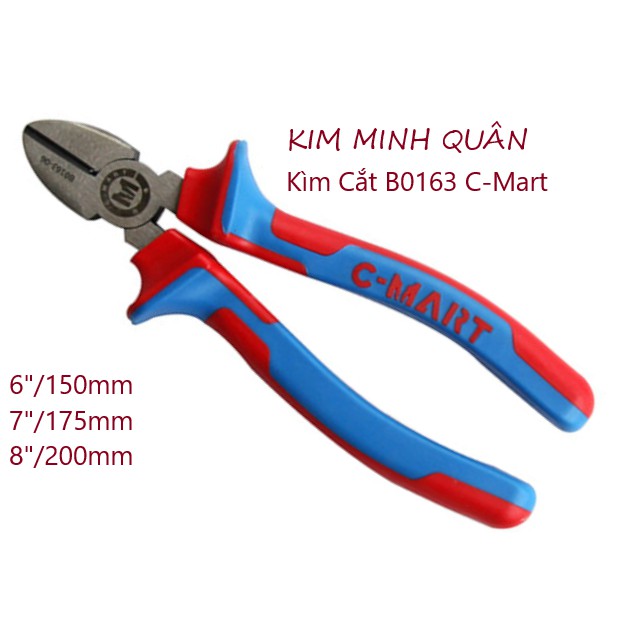 Kìm Cắt Cán Đỏ Xanh Cao Cấp 150mm/6&quot;, 175mm/7&quot;, 200mm/8&quot; B0163 C-Mart