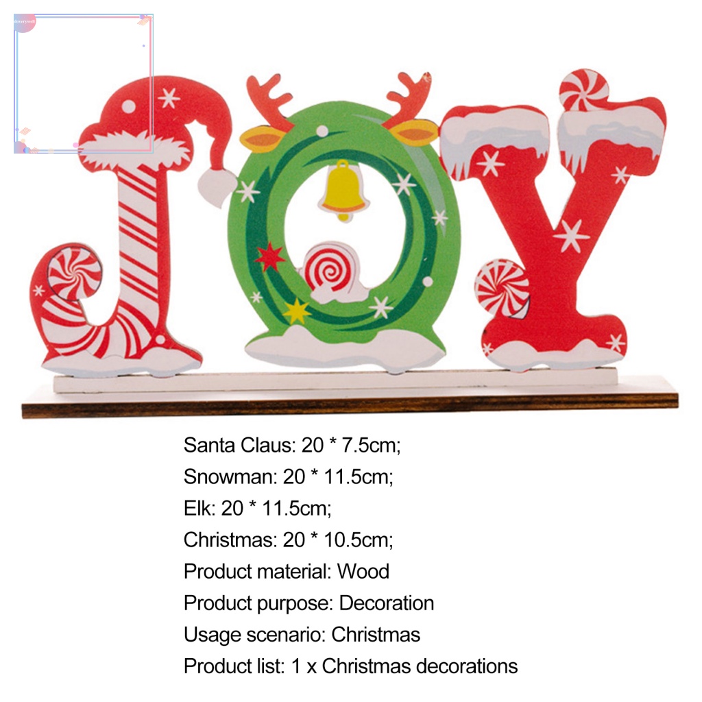 (DOV) Người Tuyết Bằng Gỗ Để Bàn Trang Trí Giáng Sinh Hấp Dẫn